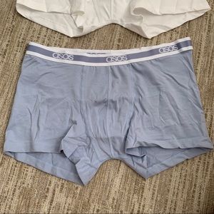 ASOS MENS NEW BLUE 94% COTTON/6% ELASTANE BRANDED WAISTBAND TRUNKS LARGE 1 PAIR